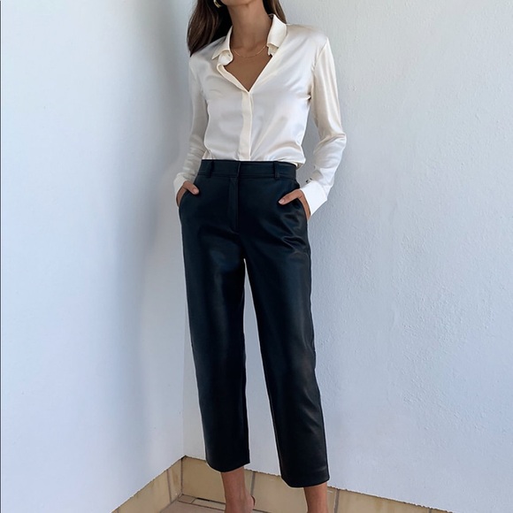 Aritzia Vegan Leather Straight Pant 